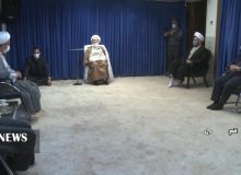 دیدار حجت الاسلام فلاحی رئیس مجمع نمایندگان استان همدان به همراه مجمع نمایندگان استان با آیت الله نوری همدانی