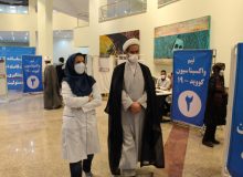 زيارة تدخيلية لممثل أهالي همدان وفامينين لقاعدة التطعيم بقاعة القرآن في همدان