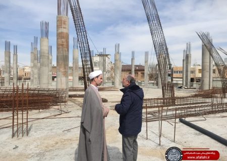 Hojjat al-Islam wal-Muslimin Falahi visited the construction stages of the mosque